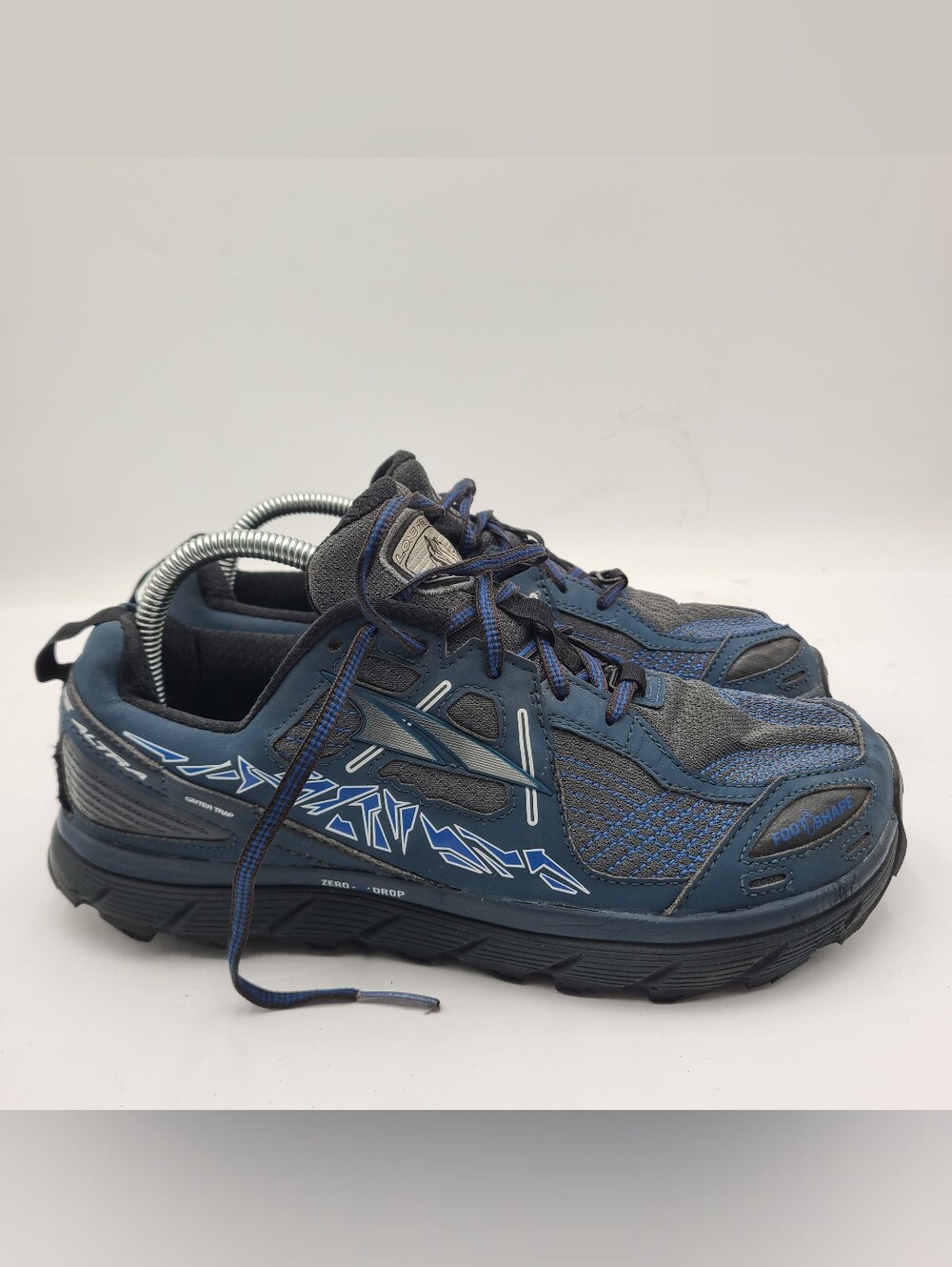 B54 Altra Lone Peak 3.5 Shoes Men's 8.5 Black Blue Lace Up Running Sneakers